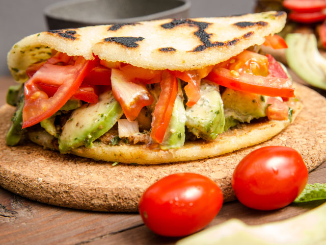 Avocado Tomato Arepa